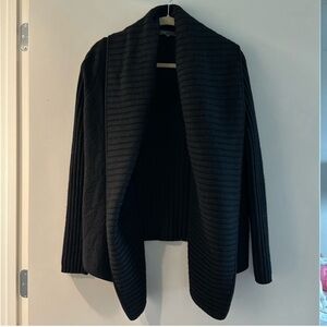 Vince Ribbed Thick Cardigan Sweater Black Medium